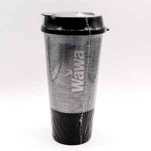 WAWA Official Travel Tumbler With Lid 20 oz Coffee Cup Gray Black Insulated Mug